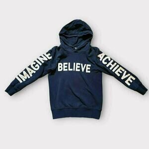 H&M (6/8) Long Sleeved Hooded Believe Sweatshirt